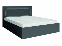 Meublorama Conjunto de dormitorio NOFI - Cama de 160x200 cm con somier, 2 cajones, mesitas de noche, armario y cómoda - gris grafito Gris antracita Sale