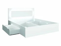 Conjunto de dormitorio NOFI - Cama 180x200 cm con somier, 2 cajones, mesitas de noche, armario y cómoda -^Meublorama New
