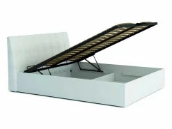 Meublorama Conjunto de dormitorio VERONA: Cama con canapé 160x200 cm, cómoda de 3 cajones, mesitas de noche, armario de 4 puertas, brillante. Blanco Clearance