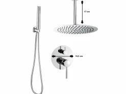 MIRLO Conjunto de ducha empotrada techo monomando SLIGO Ø 30cm Cromado Plateado Outlet