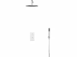 Shower & Design Conjunto de ducha encastrable con grifo mezclador termostático, níquel pulido, TIMAVO Gris Discount