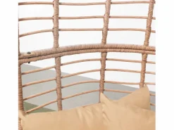 Concept-Usine Conjunto de exterior Jane - Sillón colgante de efecto ratán y reposapiés de gran tamaño con cojín Beige Sale
