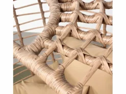 Concept-Usine Conjunto de exterior Jane - Sillón colgante de efecto ratán y reposapiés de gran tamaño con cojín Beige Sale