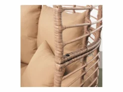 Concept-Usine Conjunto de exterior Jane - Sillón colgante de efecto ratán y reposapiés de gran tamaño con cojín Beige Sale