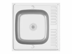 Conjunto de fregadero y escurridor de cocina plata 600x600x155 mm acero inoxidable^ Clearance