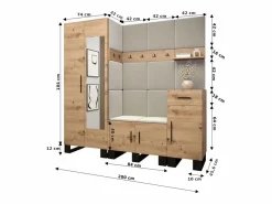 Abiks Möbel Conjunto de guardarropa Artin 13 196/200/46 (Roble/Manila 02) Beige / Color natural claro Hot
