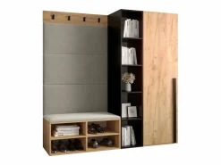 Abiks Möbel Armario De Entrada|Conjunto de guardarropa Miro 1 184/164/42 (Roble/Manila 02)