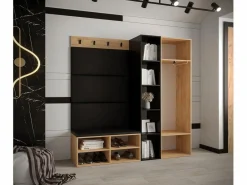 Abiks Möbel Armario De Entrada|Conjunto de guardarropa Miro 1 184/164/42 (Roble/Manila 02)