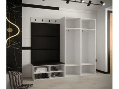 Abiks Möbel Conjunto de guardarropa Miro 5 184/184/42 (Blanco/Manila 02) Beige / Blanco Hot