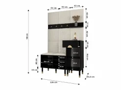 Abiks Möbel Armario De Entrada|Conjunto de guardarropa Palermo 5 200/126/46 (Kashmir/Poso 60)