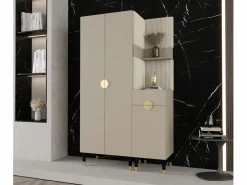 Abiks Möbel Armario De Entrada|Conjunto de guardarropa Palermo 6 200/116/46 (Kashmir/Poso 100)