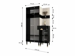 Abiks Möbel Armario De Entrada|Conjunto de guardarropa Palermo 6 200/116/46 (Kashmir/Poso 100)