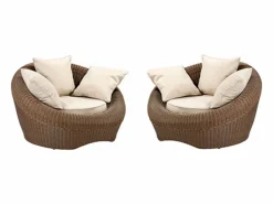 Conjunto de jardin de resina trenzada - WHITEHEAVEN^MYLIA Best
