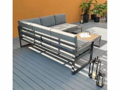 Conjunto de jardín con sofá esquinero 3 + 2 plazas y mesita Eysha^Modus Sofa Clearance