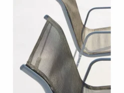 Conjunto de jardín de acero inoxidable y textileno 8 personas LUSIANA^Concept-Usine Online