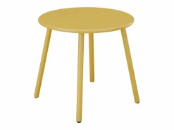 Conjunto de jardín de metal - 2 sillones bajos y una mesa auxiliar - Amarillo - MIRMANDE^MYLIA