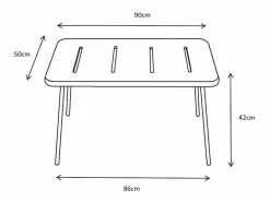 MYLIA Conjunto de jardín de metal: un banco, 2 sillones bajos y una mesa de centro - - BIRMOS de Terracota Online
