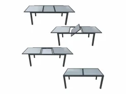 Happy Garden Comedores De Jardín|Conjunto de jardín extensible FIRENZE 8 plazas en textileno aluminio antracita