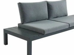 MYLIA Salones De Jardín|Conjunto de jardín modular de aluminio: sofá esquinero + 1 mesa de centro - Antracita RISILI de