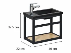 Conjunto de lavabo + grifo SAO Negro Online