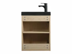 Conjunto de lavabo de pared Nevada con grifería negra y espejo ovalado^ Clearance