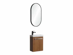 Mueble De Aseo|Conjunto de lavabo de pared Nevada con espejo ovalado