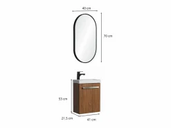 Mueble De Aseo|Conjunto de lavabo de pared Nevada con espejo ovalado