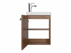 Conjunto de lavabo de pared Nevada con grifo cromado Color natural oscuro Best