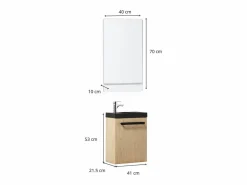 Mueble De Aseo|Conjunto de lavabo de pared Nevada con espejo y estante