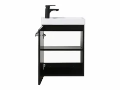 Conjunto de lavabo de pared Nevada con espejo ovalado Color natural oscuro Discount