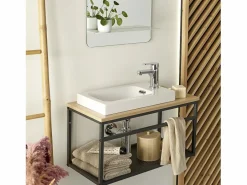 Conjunto de lavabo grande WILO con grifo de 60 cm Blanco Sale