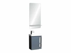 Conjunto de lavabo HAMPTON con grifo cromado y espejo Gris Sale