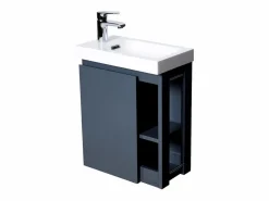 Conjunto de lavabo HAMPTON con grifo cromado y espejo Gris Sale
