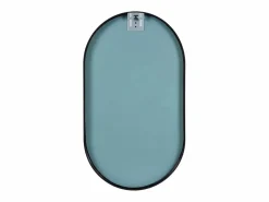 Conjunto de lavabo NOVA de metal y madera con espejo ovalado^