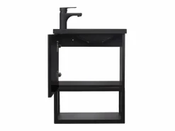 Mueble De Aseo|Conjunto de lavabo NOVA de metal y madera con espejo ovalado
