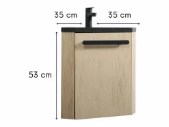 Mueble De Aseo|Conjunto de lavabo y grifería de esquina SKINO