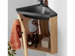 Mueble De Aseo|Conjunto de lavabo y grifería de esquina SKINO