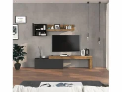 Conjunto de mueble de TV Chronos para salón en mate y roble 180/290x40 cm^ Discount