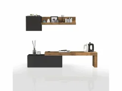 Conjunto de mueble de TV Chronos para salón en mate y roble 180/290x40 cm^ Discount