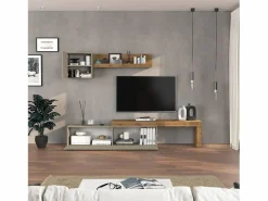Conjunto de mueble de TV Chronos en mate y roble 190/350x40 cm^ Sale