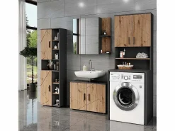 Conjunto de mueble para lavadora antracita/roble dorado 68x60.1x88.5 irma^Vicco Hot