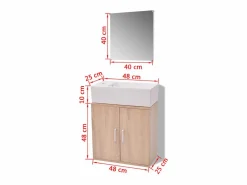 vidaxl Conjunto de mueble y lavabo 3 piezas Beige