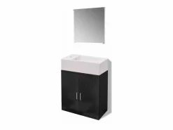 vidaxl Conjunto de mueble y lavabo 3 piezas Negro Clearance