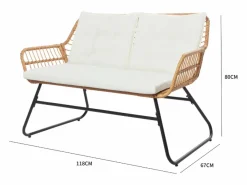 Concept-Usine Comedores De Jardín|Conjunto de muebles bajos de jardín de 4 plazas efecto caña GRENADE