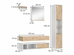 Vicco Conjunto De Baño|Conjunto de muebles de baño 100x40x20 henri