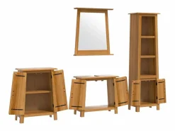 Conjunto de muebles de baño 4 piezas madera maciza de pino^vidaxl Sale