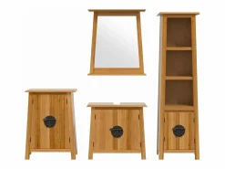 Conjunto de muebles de baño 4 piezas madera maciza de pino^vidaxl Sale