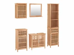 Conjunto de muebles de baño 5 piezas madera maciza de nogal^vidaxl Best
