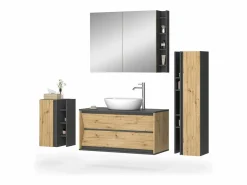 Vicco Conjunto De Baño|Conjunto de muebles de baño antracita/artisan 100x45x50 edelin