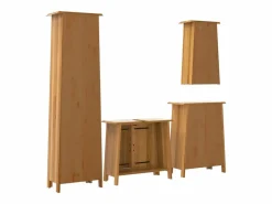 vidaxl Estantería Sobre Inodoro|Conjunto de muebles de baño 4 piezas madera maciza de pino